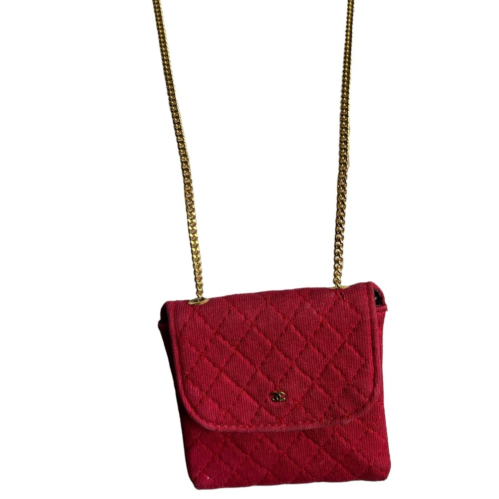 Chanel Vintage 1990 Red CC Mini Bag on Chain